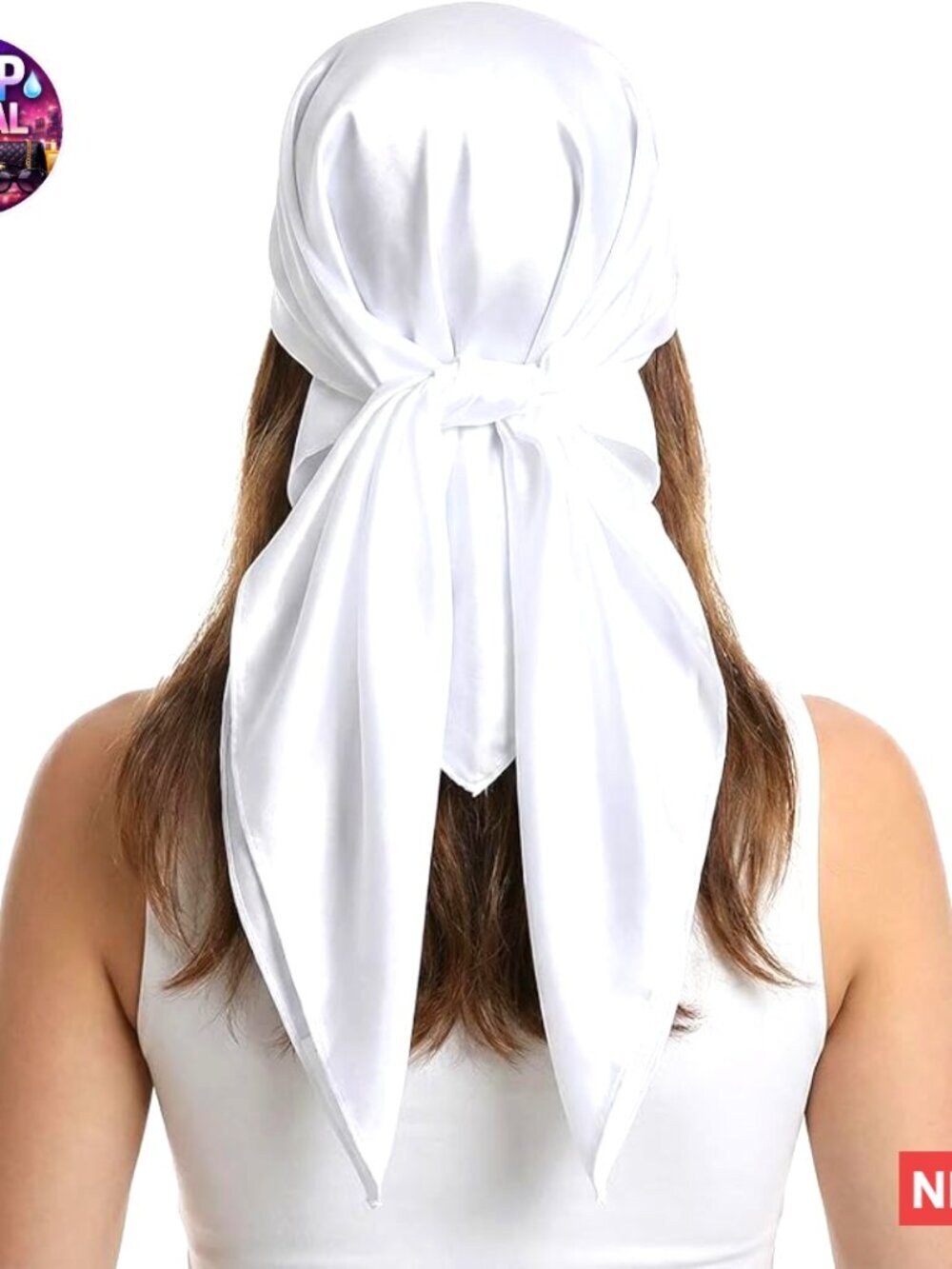 Satin Square Scarf for Hair, Head, Neck, and Bag Accessory